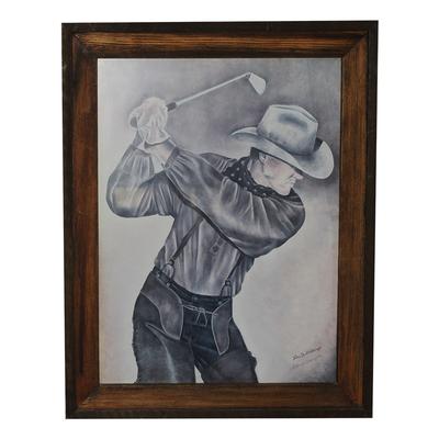 Golfer Cowboy Print