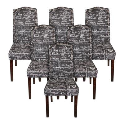 Set of 6 Cortesi Home Printed Fabric Dining Chairs