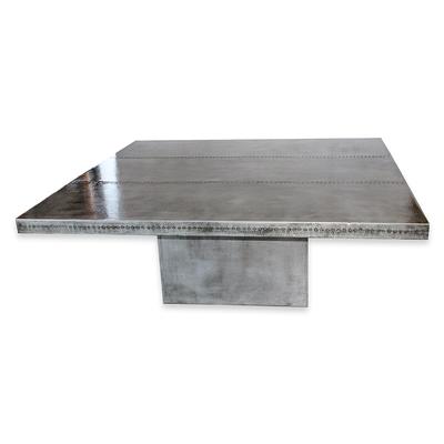 Custom Square Hammered Metal Table 