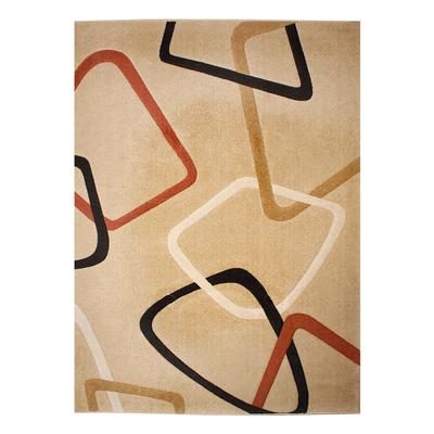 Tan with Retro Pattern Rugs