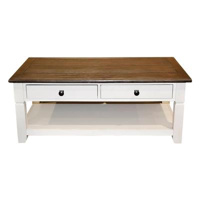 Everglade Home Roux White and Brown Coffee Table