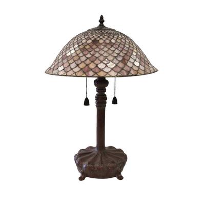 Quoizel Stained Glass Shade with Metal Base Lamp 