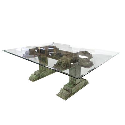 Eastern Influence Base with Glass Top Table 