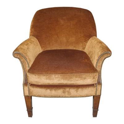 Rust Colored Fabric Club Chair