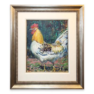 Multicolored Signed Rooster Painting