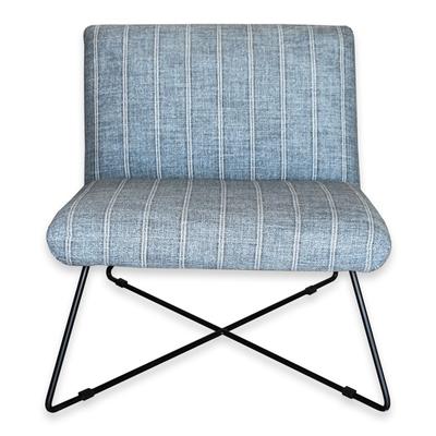 Four Hands Blue Grey Striped Lounge Chair