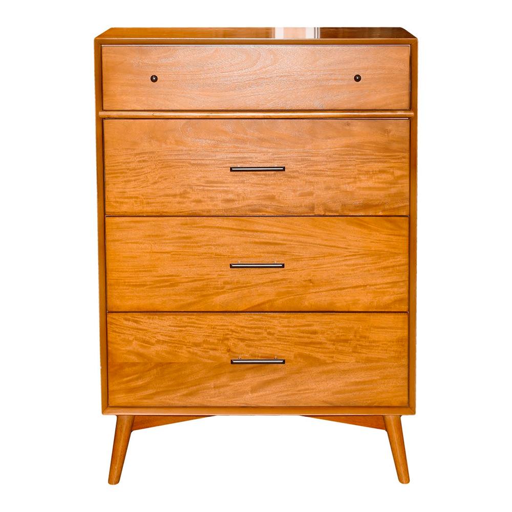  Living Spaces Mid- Century Chest Of Drawers