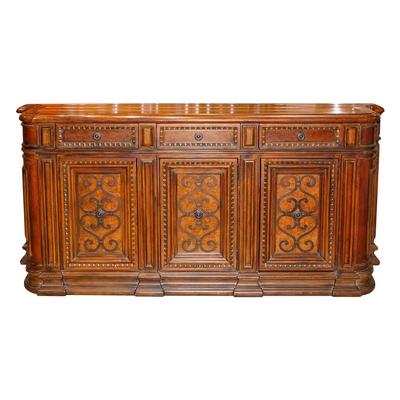 Wood Sideboard With Iron Accent Doors