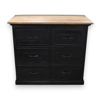 Metal Front Chest with Wood Top 