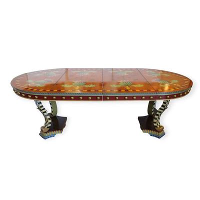 Mackenzie Childs Highland Thistle Table with Two Leaves 
