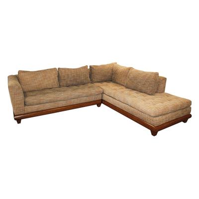 A. Rudin 2 Piece Fabric Sectional with Wood Trim