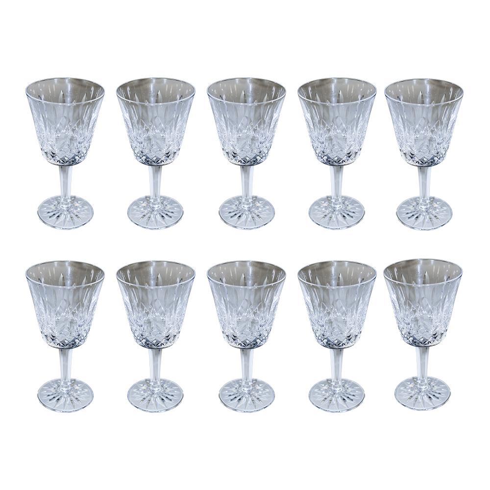  10 Waterford Claret Wine Glasses