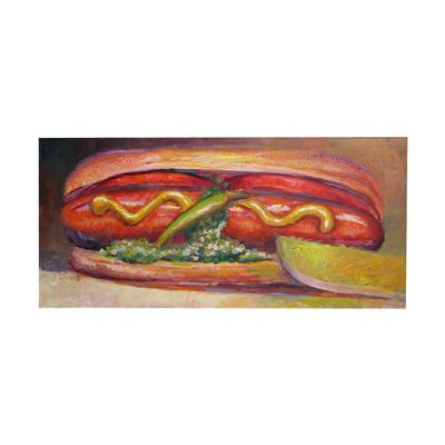 Wrap Canvas Hot Dog with Pickle Painting
