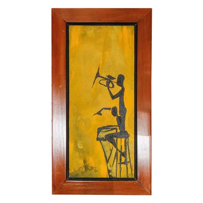 Black Silhouette Jazz Player Painting