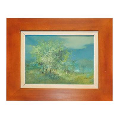 Green Blue Tree Canvas Painting