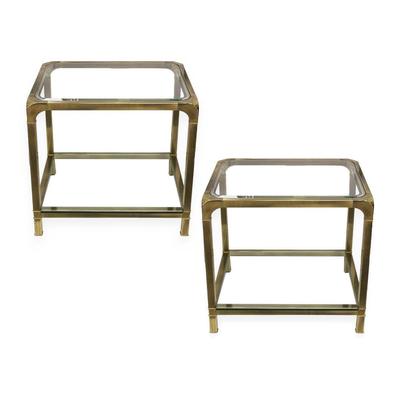 Pair of Mastercraft Brass End Tables 