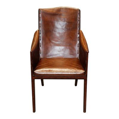 Metal and Leather Arm Chair