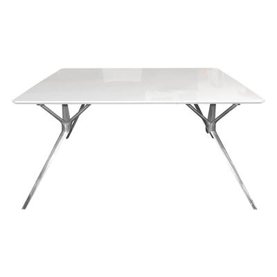Square White Lacquer Dining Table