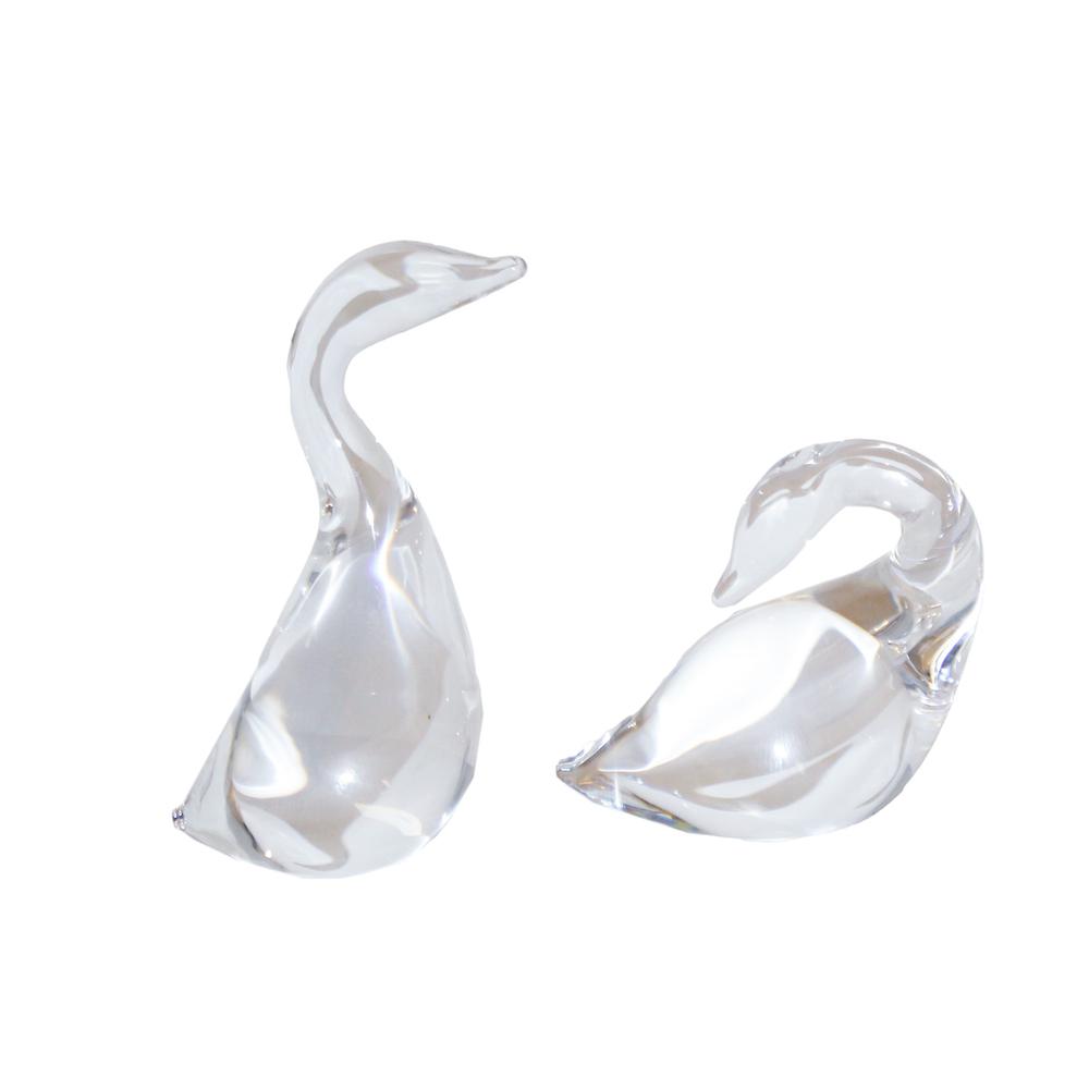  Steuben Pair Glass Swans