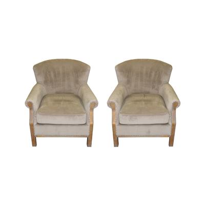 Pair of Classic Concepts Burlap Detail Chairs