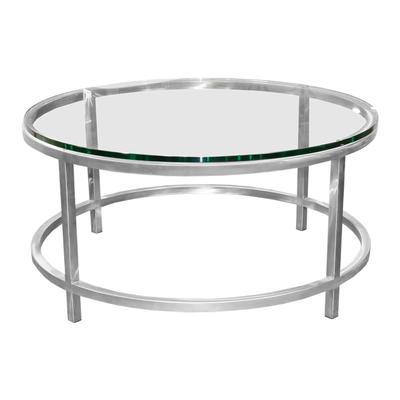 Crate & Barrel Glass Top ChromeBase Coffee Table