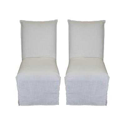 Crate and Barrel Pair of Slip Cover Chairs
