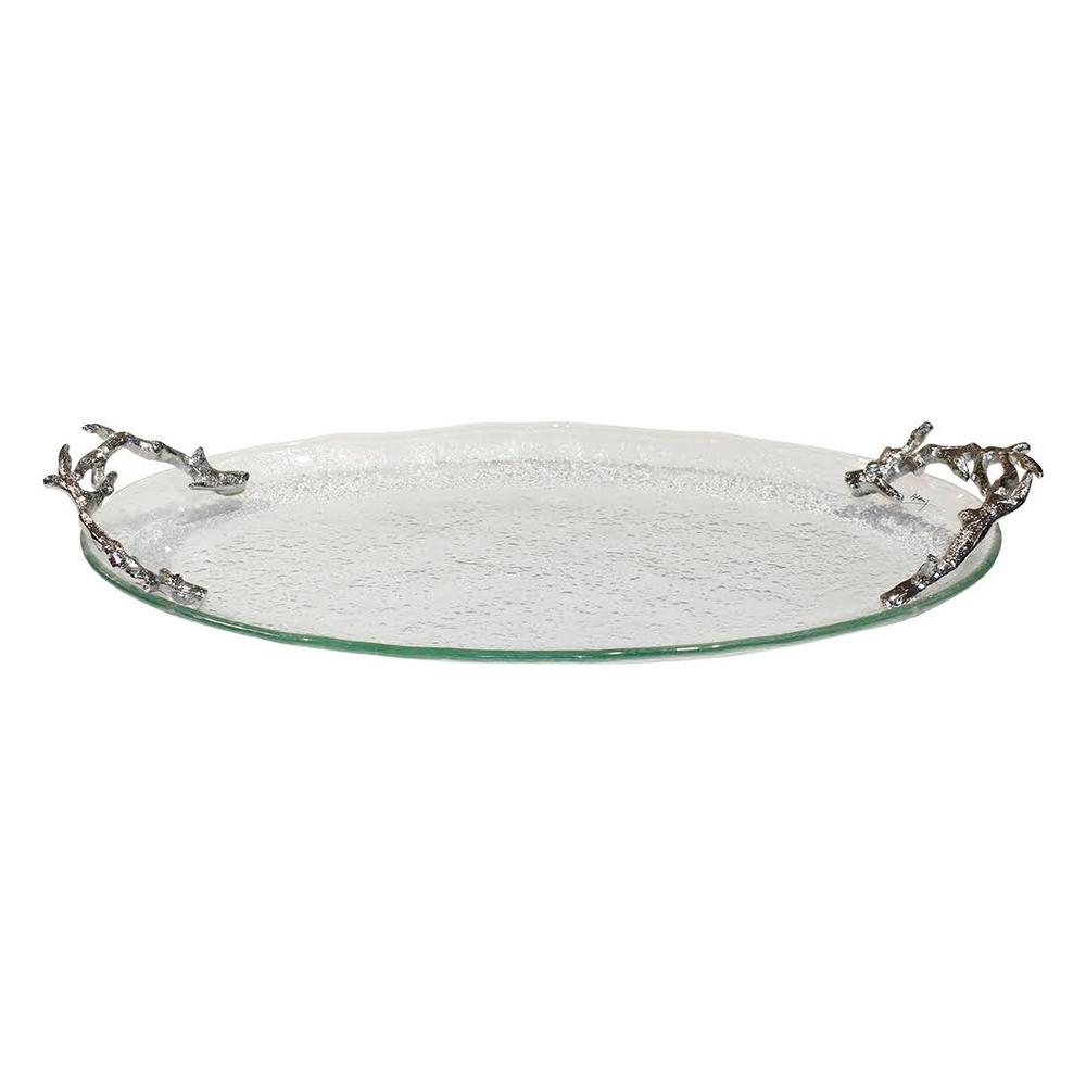 Micheal Aram Coral Handle Glass Tray