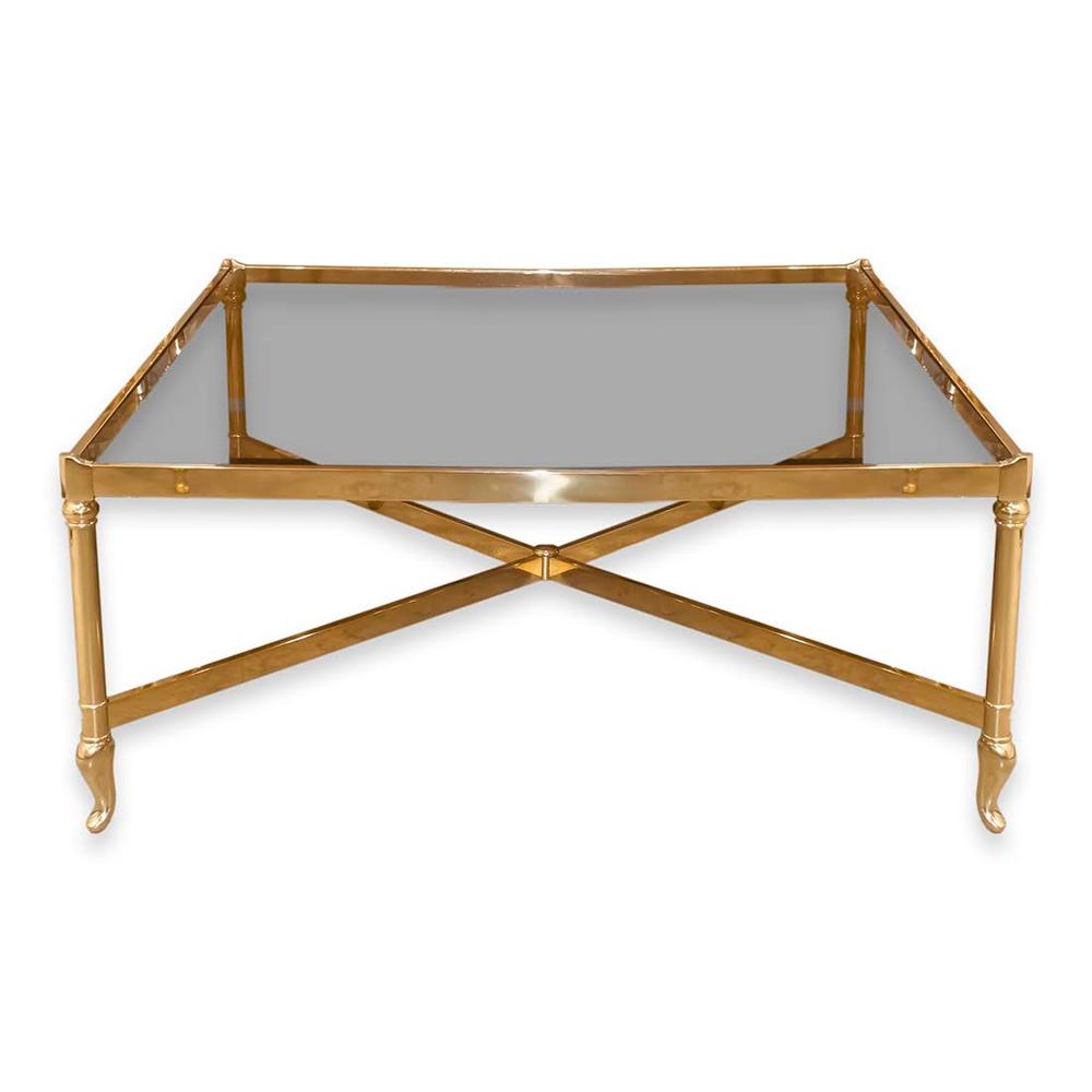  Brass & Glass Console Table