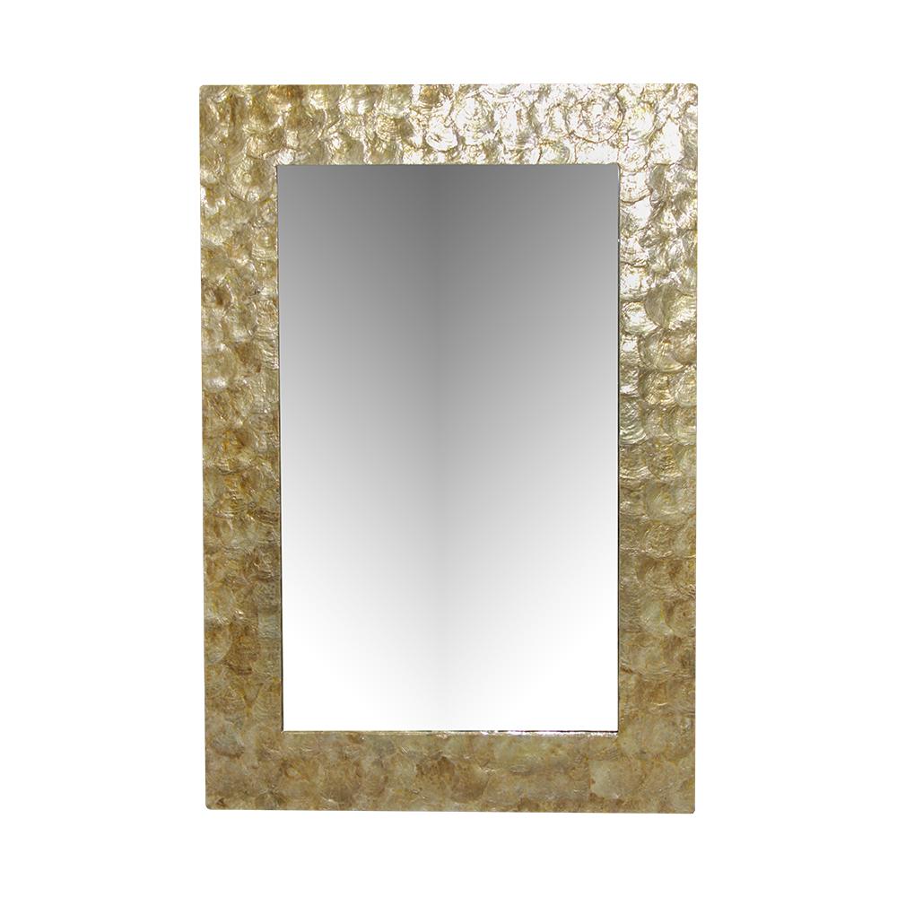  Gold Shell Framed Mirror