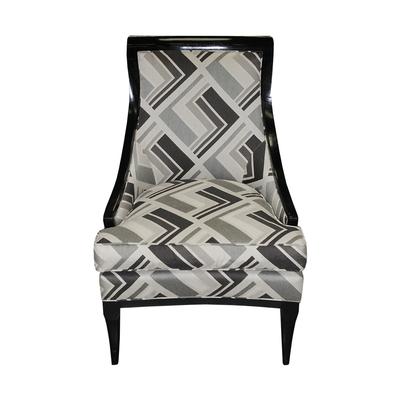 Century Geometric Fabric Armless Chair