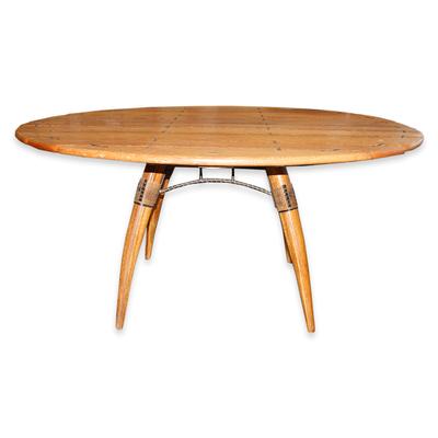 Pacific Green Palm Wood Round Dining Table