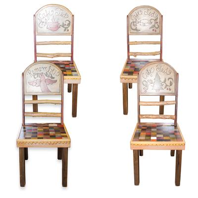 Sticks Set of 4 Hand Painted Chairs 