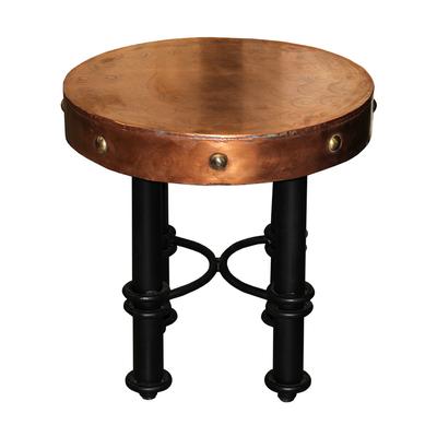 Round Copper Top Side Table