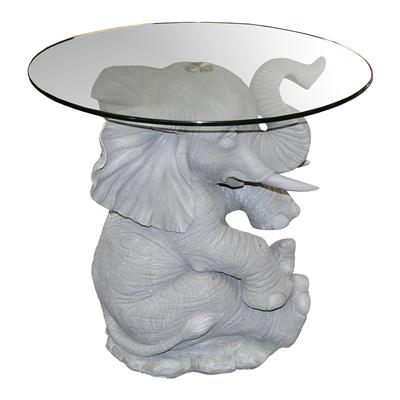 Elephant Glass End Table Table