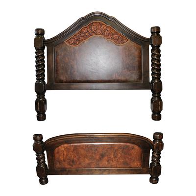 Rustic Hand Tooled Leather King Bed