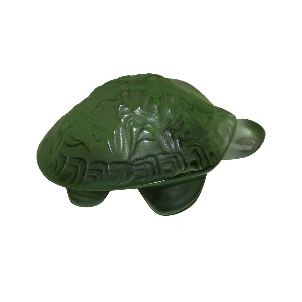  Lalique Crystal Green Turtle Figurine