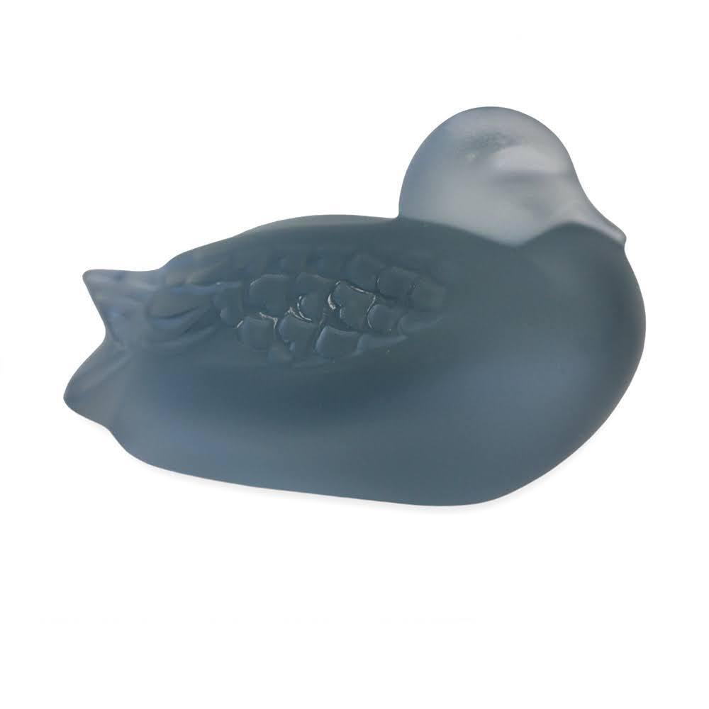  Lalique Collectibles Blue Crystal Sleeping Duck