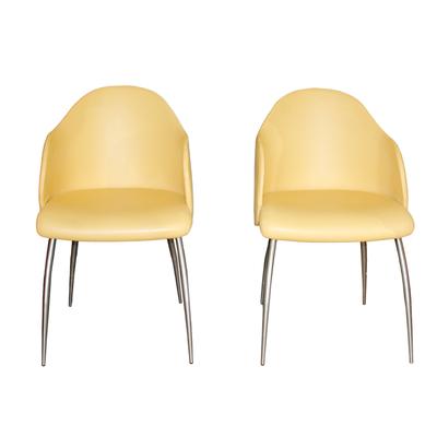 Pair of Modern Yellow Design Chairs