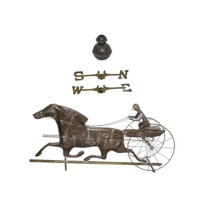 Metal Weathervane Sulky with Parts