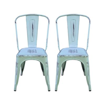 Set of 2 Outdoor Metal Patina Chairs