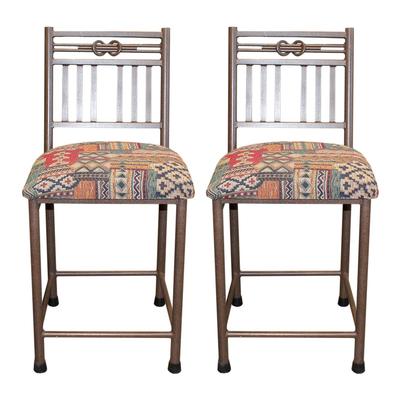 Pair of Southwest Upholstered Stools
