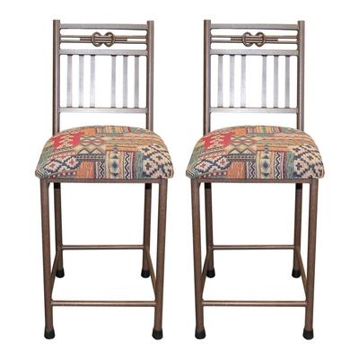 Pair of Southwest Upholstered Stools