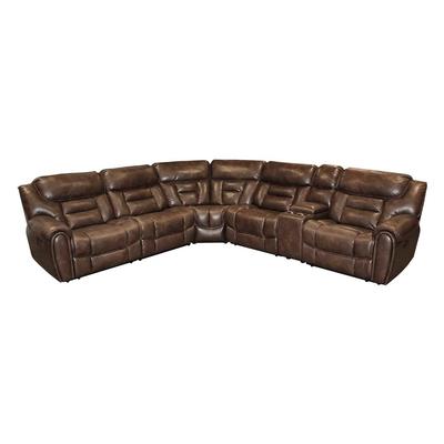 Bomber Leather Style Power Reclining Sectional