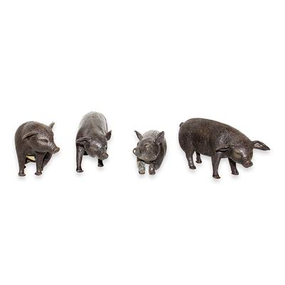 Set of 4 Maitland-Smith Bronze Pigs 