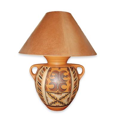 Painted Pottery Table Lamp 