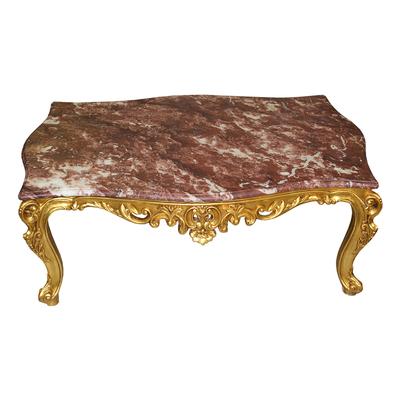 Marble Top Gold Leaf Base Coffee Table