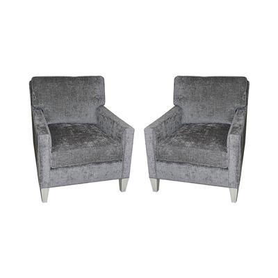 Pair of Fabric Grey Armchairs