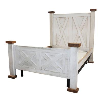 Queen Rustic Whitewash with Tempurpedic Bed Frame