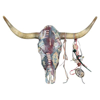 Painted Embellished Cow Skull