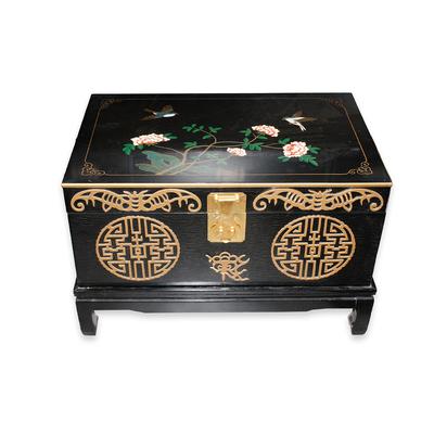 Asian Lacquered Trunk on Stand